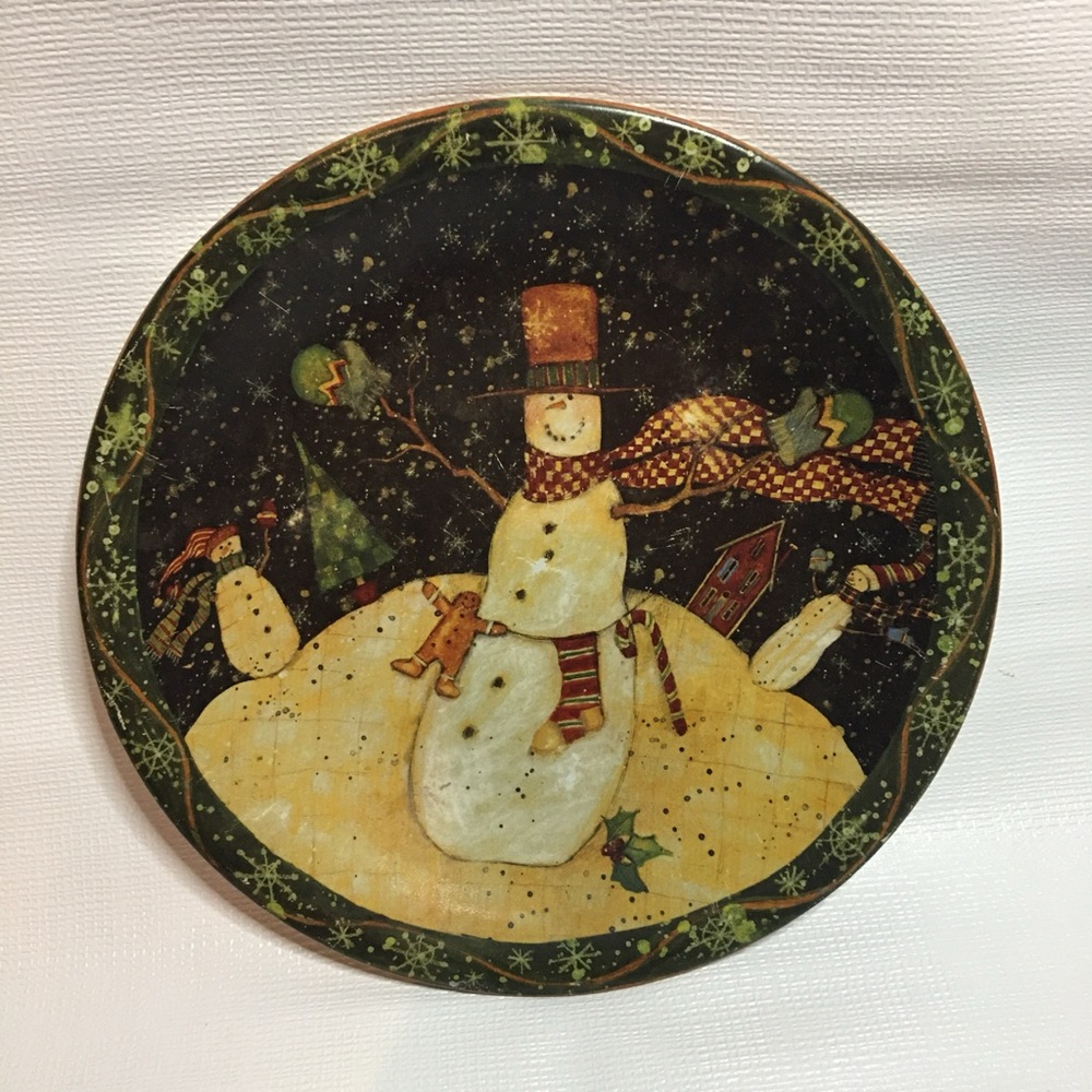 Susan Winget Christmas Snowman Plate